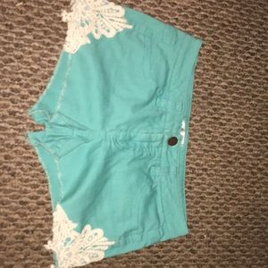 Blue lacy shorts